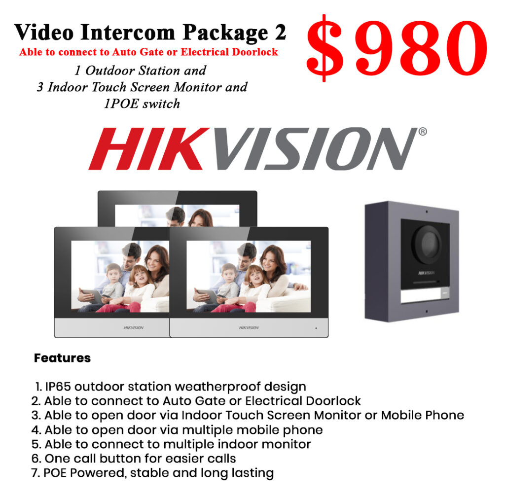 Hikvision Intercom System 3x indoor monitor
